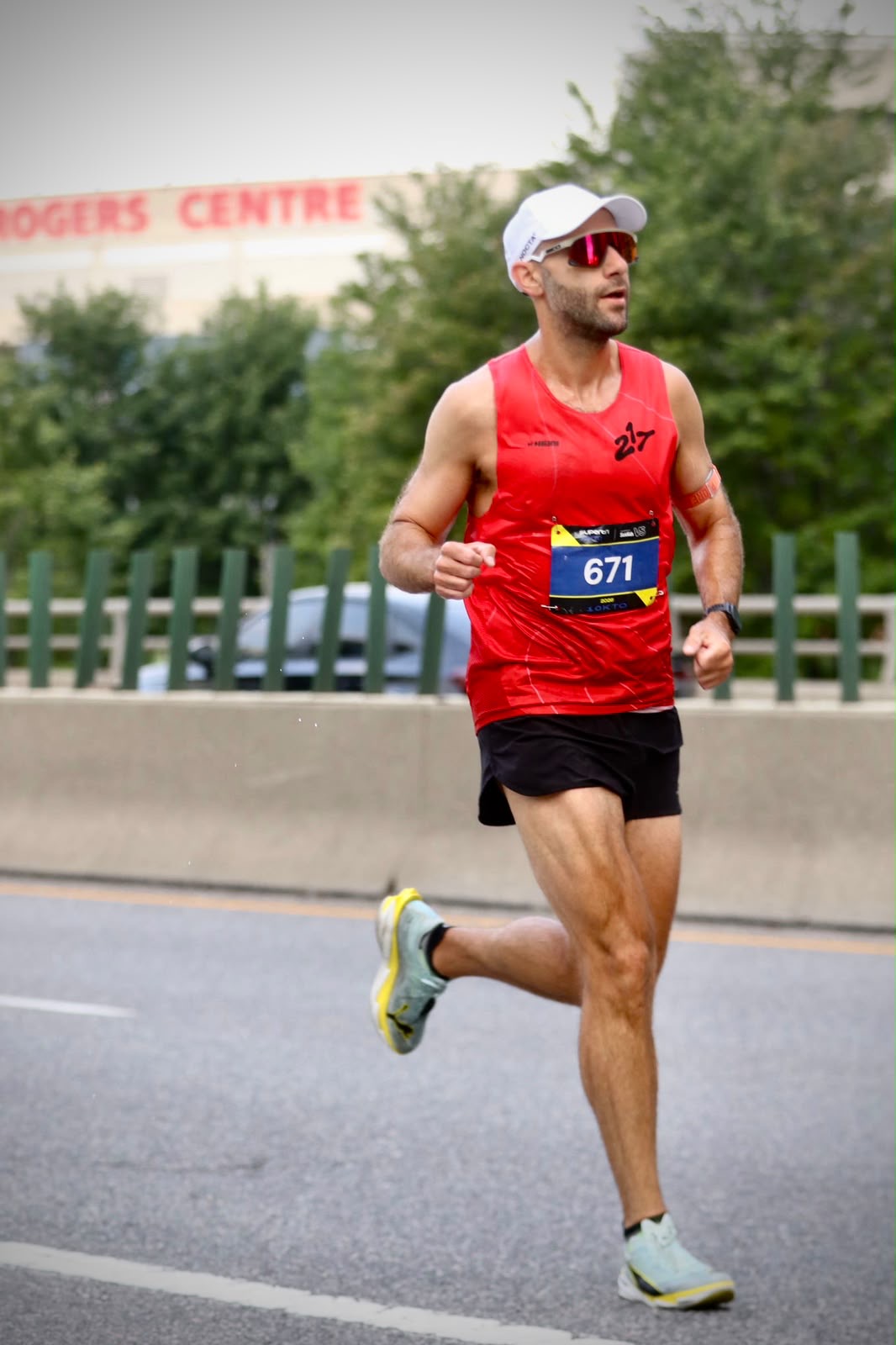 Aaron competing in a race